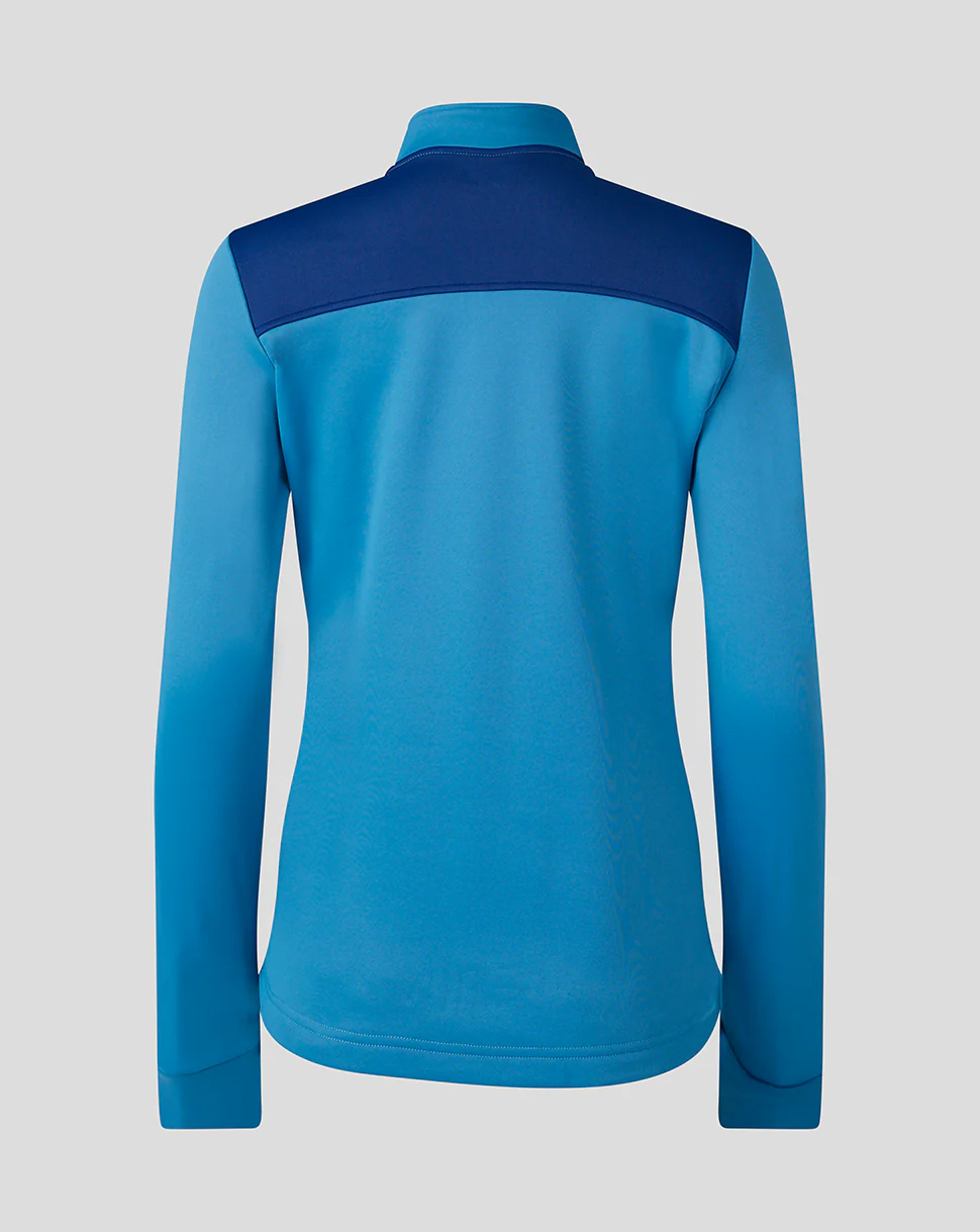 WOMENS 23/24 TRAINING FLEECE QUARTER ZIP MIDLAYER - BLUE/NAVY - Image 3